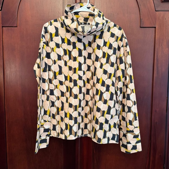 COS Abstract Print Blouse in Light Pink/Black/Gold Size Large - Picture 1 of 9